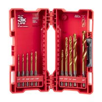 Milwaukee Tool SHOCKWAVE Tin Bit Kit, 10-Piece, 48-89-4633