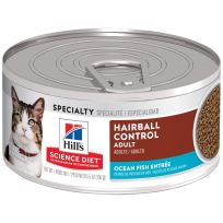 Hill's Science Diet Adult Hairball Control Ocean Fish Entre Canned Cat Food, 4531, 5.5 OZ Can