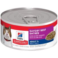 Hill's Science Diet Adult 7+ Savory Beef Entre Canned Cat Food, 7400, 5.5 OZ Can