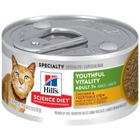 Hill's Science Diet Adult 7+ Youthful Vitality Chicken & Vegetable Stew Canned Cat Food, 10767, 2.9 OZ Can