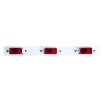 Optronics Red Surface Mount Identification Light Bar with White Finished Steel Base, MC99RK