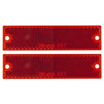 Optronics Red Thinline Rectangular Reflectors; Adhesive / Screw Mount, RE15RK