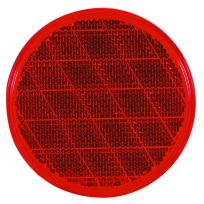 Optronics 3 IN Round Red Reflector; Self Adhesive, RE21RS