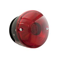 Optronics Surface Mount Round Stop / Turn / Tail Light; Driver Side With License Illuminator, ST21RS