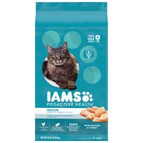 IAMS Adult Indoor Weight & Hairball Care Dry Cat Food with Chicken & Turkey, 10178618, 22 LB Bag