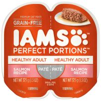 IAMS Healthy Adult Grain Free Wet Cat Food Paté Salmon Recipe, 10218584, 1.3 OZ Pouch