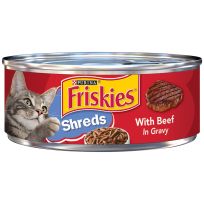 PURINA Friskies Shreds With Beef In Gravy Cat Food, 5.5 OZ Can