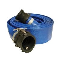 Apache Blue Standard Duty PVC Layflat Discharge Hose Assembly Polypropylene Cam Lock, 3 IN x 50 FT, 98138066