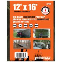 Erickson Mid-Grade Poly Tarp, Camo, 57003, 12 FT x 16 FT