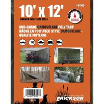 Erickson Mid-Grade Poly Tarp, Camo, 57005, 10 FT x 12 FT