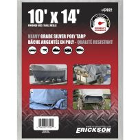 Erickson Heavy-Grade Poly Tarp, Silver, 57022, 10 FT x 14 FT