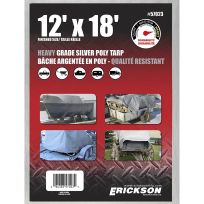 Erickson Heavy-Grade Poly Tarp, Silver, 57023, 12 FT x 18 FT