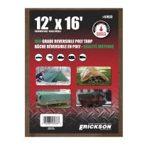 Erickson Mid-Grade Reversible Poly Tarp, Brown / Green, 57033, 12 FT x 16 FT