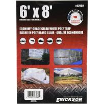 Erickson Economy Grade Poly Tarp, Clear / White, 57060, 6 FT x 8 FT