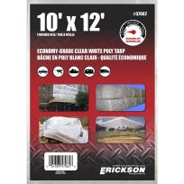 Erickson Economy Grade Poly Tarp, Clear / White, 57062, 10 FT x 12 FT