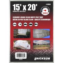 Erickson Economy Grade Poly Tarp, Clear / White, 57064, 15 FT x 20 FT