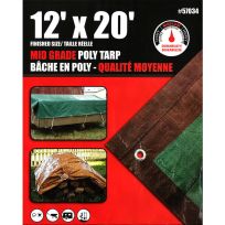 Erickson Mid-Grade Reversible Poly Tarp, Brown / Green, 57034, 12 FT x 20 FT