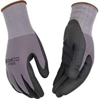 Kinco Nylon Knit Shell & Micro-Foam Nitrile Palm, 1888, Gray, Large