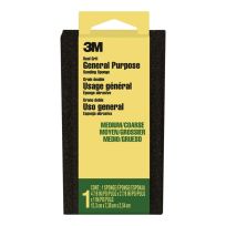 3M Large Area Sanding Sponge, 2-7/8 IN x 4-7/8 IN x 1 IN, Medium / Course Grit, 20908-100