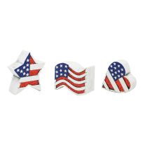 Alpine Patriotic Garden Stones Decor, Assorted Styles, WGG376ABB