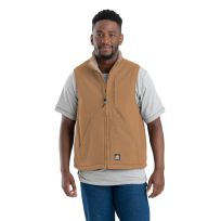 Berne Apparel Men's Heartland Sherpa-Lined Washed Duck Vest