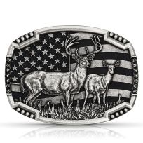 Montana Silversmiths Matched Pair Deer Belt Buckle, A785S