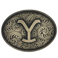 Montana Silversmiths The Yellowstone Y Filigree Oval Belt Buckle, A913YEL