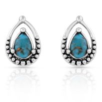 Montana Silversmiths Touch of Turquoise Teardrop Earrings, ER5123