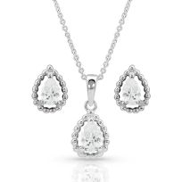 Montana Silversmiths Arctic Rain Teardrop Jewelry Set, JS4652