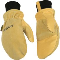 Kinco Lined Heavy-Duty Premium Grain & Suede Pigskin Ski Mitt with Omni-Cuff, 901T-M, Yellow / Golden, Medium