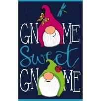 Evergreen Gnome Sweet Gnome Garden Applique Flag, 169137