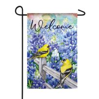 Evergreen Field of Bluebonnets Garden Suede Flag, 14S9033