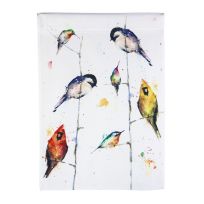 Evergreen Birds on Branches Garden Satin Flag, 14A10302