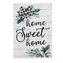 Evergreen Home Sweet Home Eucalyptus Garden Burlap Flag, 14B10765