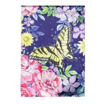 Evergreen Midnight Butterfly Garden Lustre Flag, 14LU10843