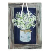 Evergreen Hanging Mason Jar Garden Linen Flag, 14L10892