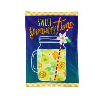 Evergreen Sweet Summertime Mason Jar Garden Burlap Flag, 14B10416