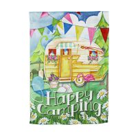 Evergreen Happy Camping Garden Suede Flag, 14S10878