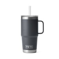 YETI® Rambler® Mug with Straw Lid, 21071501804, Charcoal, 25 OZ