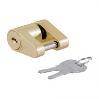 Curt Manufacturing Coupler Lock (1/4 IN Pin, 3/4 IN Latch Span, Padlock, Brass-Plated), 23022