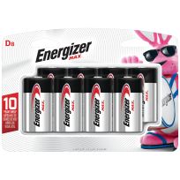 Energizer Max Alkaline Battery, 8-Pack, E95BP-8H, D