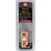 K-T Industries Cable Lug Size, 2-Pack, Copper, 1/0 Cable, 3/8 IN, 2-2348