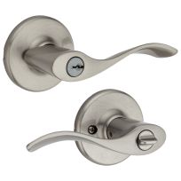 Kwikset Balboa Bed / Bath Lever, 93001-882, Satin Nickel