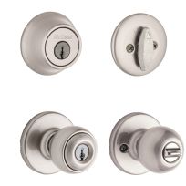 Kwikset 690 Tylo Keyed Entry Knob Single Cylinder Deadbolt Combo, 96900-375, Satin Chrome