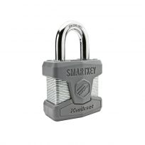 Kwikset Stanley Smartkey Padlock Standard Shackle, 90260-001, Satin Chrome