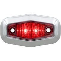Optronics 2-LED Red Mini Surface Mount Marker / Clearance Light with Chrome Bezel; 2-Wire, MCL13RTRS