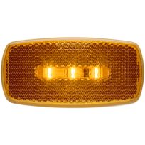 Optronics 3-LED Yellow Surface Mount Marker / Clearance Light with Reflex Lens; White Base; Hard Wired, MCL32AS