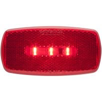 Optronics 3-LED Red Surface Mount Marker / Clearance Light with Reflex Lens; White Base; Hard Wired, MCL32RS
