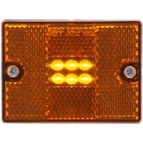Optronics 6-LED Yellow Stud-Mount Marker / Clearance Light with Reflex Lens; Hard Wired, MCL36AS