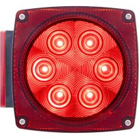 Optronics 10-LED Red Traditional Style Combination Tail Light With 3-LED License Light; Driver Side, STL7RS